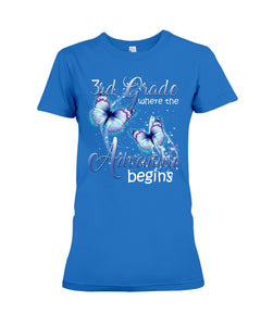 3Rd Grade Where The Adventure Begins Gift For Students Custom Design Ladies Tee
