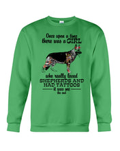 Load image into Gallery viewer, A Girl Who Really Had Tattoos And Loved German Shepherd For Dog Lovers Sweatshirt

