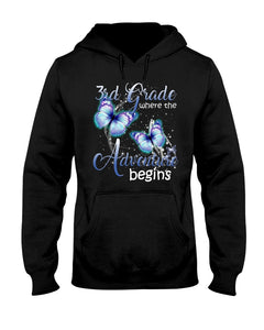 3Rd Grade Where The Adventure Begins Gift For Students Custom Design Hoodie