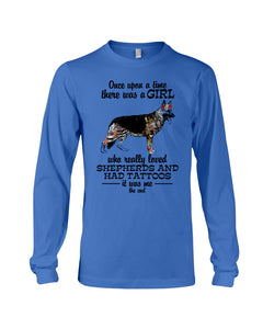 A Girl Who Really Had Tattoos And Loved German Shepherd For Dog Lovers Unisex Long Sleeve