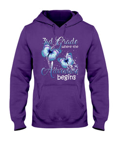 3Rd Grade Where The Adventure Begins Gift For Students Custom Design Hoodie