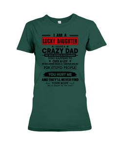 A Lucky Daughter Of A November Crazy Dad Custom Design For Family Ladies Tee