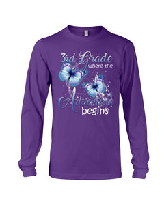 3Rd Grade Where The Adventure Begins Gift For Students Custom Design Unisex Long Sleeve