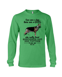 A Girl Who Really Had Tattoos And Loved German Shepherd For Dog Lovers Unisex Long Sleeve