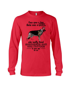 A Girl Who Really Had Tattoos And Loved German Shepherd For Dog Lovers Unisex Long Sleeve