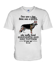 Load image into Gallery viewer, A Girl Who Really Had Tattoos And Loved German Shepherd For Dog Lovers Guys V-Neck
