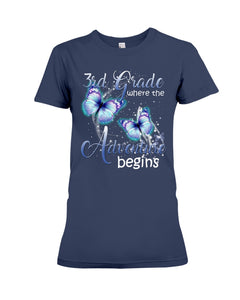 3Rd Grade Where The Adventure Begins Gift For Students Custom Design Ladies Tee