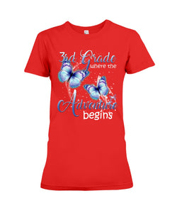 3Rd Grade Where The Adventure Begins Gift For Students Custom Design Ladies Tee