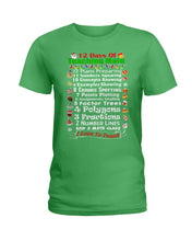 Load image into Gallery viewer, 12 Days Of Teaching Math I Love To Teach Ladies Tee
