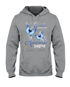 3Rd Grade Where The Adventure Begins Gift For Students Custom Design Hoodie