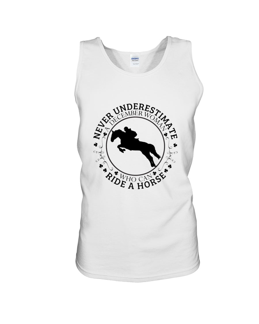 A December Woman Who Can Ride A Horse Birthday Gift Unisex Tank Top
