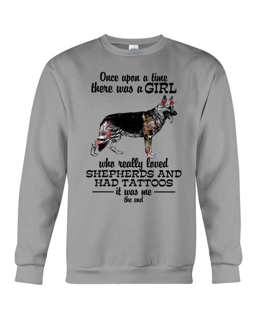 A Girl Who Really Had Tattoos And Loved German Shepherd For Dog Lovers Sweatshirt
