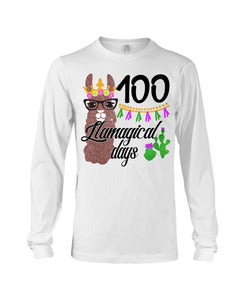 100 Llamagical Day Cute Cartoon Unisex Long Sleeve