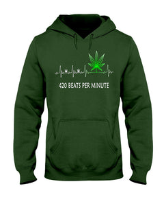 420 Beats Per Munite Heart Beating Symbol Hoodie