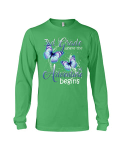 3Rd Grade Where The Adventure Begins Gift For Students Custom Design Unisex Long Sleeve