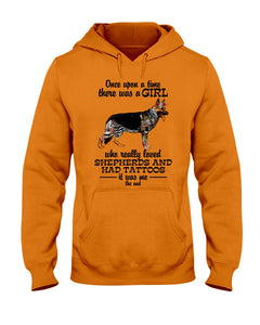 A Girl Who Really Had Tattoos And Loved German Shepherd For Dog Lovers Hoodie