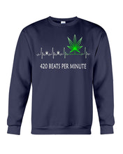 Load image into Gallery viewer, 420 Beats Per Munite Heart Beating Symbol Sweatshirt
