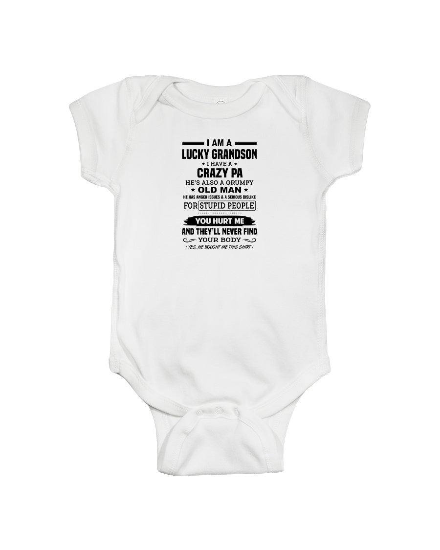 A Lucky Grandson Has A Crazy Pa Baby Onesie