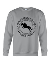 Load image into Gallery viewer, A December Woman Who Can Ride A Horse Birthday Gift Sweatshirt
