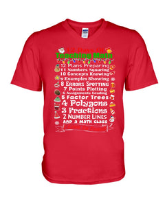 12 Days Of Teaching Math I Love To Teach Guys V-Neck