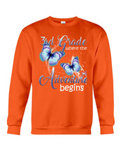 Load image into Gallery viewer, 3Rd Grade Where The Adventure Begins Gift For Students Custom Design Sweatshirt
