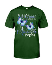 Load image into Gallery viewer, 3Rd Grade Where The Adventure Begins Gift For Students Custom Design Guys Tee
