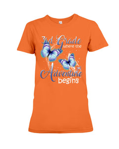 3Rd Grade Where The Adventure Begins Gift For Students Custom Design Ladies Tee