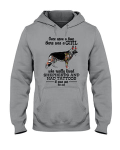 A Girl Who Really Had Tattoos And Loved German Shepherd For Dog Lovers Hoodie