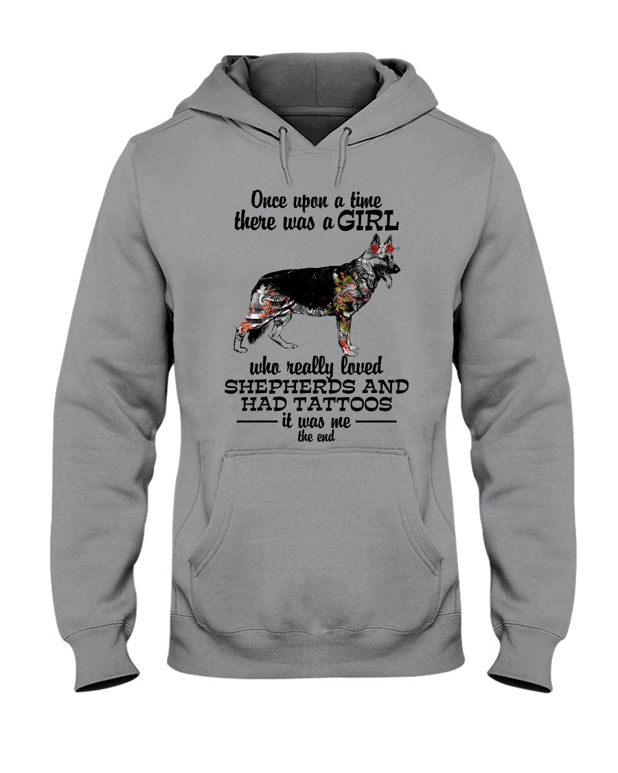 A Girl Who Really Had Tattoos And Loved German Shepherd For Dog Lovers Hoodie