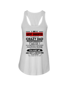 A Lucky Daughter Of A November Crazy Dad Custom Design For Family Ladies Flowy Tank