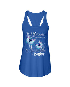 3Rd Grade Where The Adventure Begins Gift For Students Custom Design Ladies Flowy Tank