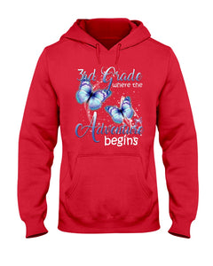 3Rd Grade Where The Adventure Begins Gift For Students Custom Design Hoodie