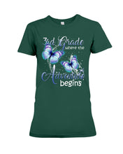 Load image into Gallery viewer, 3Rd Grade Where The Adventure Begins Gift For Students Custom Design Ladies Tee
