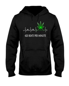 420 Beats Per Munite Heart Beating Symbol Hoodie