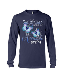 3Rd Grade Where The Adventure Begins Gift For Students Custom Design Unisex Long Sleeve