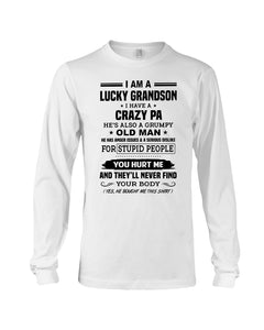 A Lucky Grandson Has A Crazy Pa Unisex Long Sleeve