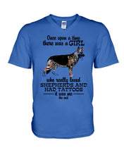 Load image into Gallery viewer, A Girl Who Really Had Tattoos And Loved German Shepherd For Dog Lovers Guys V-Neck
