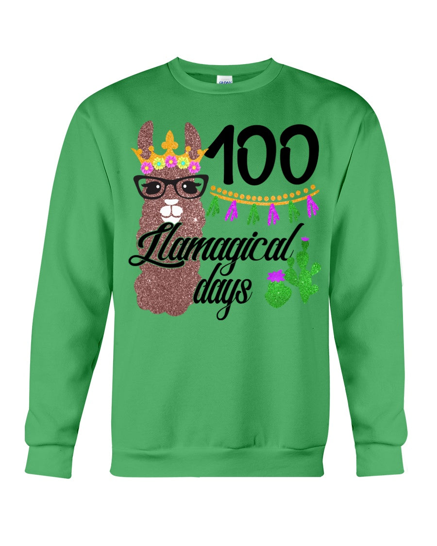 100 Llamagical Day Cute Cartoon Sweatshirt