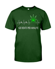 Load image into Gallery viewer, 420 Beats Per Munite Heart Beating Symbol Guys Tee
