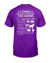 Load image into Gallery viewer, 5 Things You Should Know About This Woman Gift For Wolf Lovers Guys Tee
