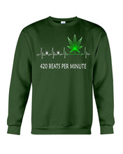 Load image into Gallery viewer, 420 Beats Per Munite Heart Beating Symbol Sweatshirt
