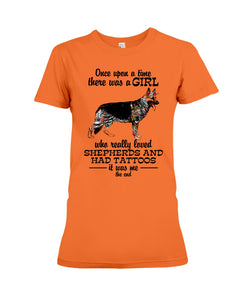 A Girl Who Really Had Tattoos And Loved German Shepherd For Dog Lovers Ladies Tee