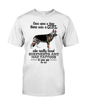 Load image into Gallery viewer, A Girl Who Really Had Tattoos And Loved German Shepherd For Dog Lovers Guys Tee
