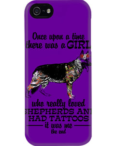 A Girl Who Really Had Tattoos And Loved German Shepherd For Dog Lovers Phone case