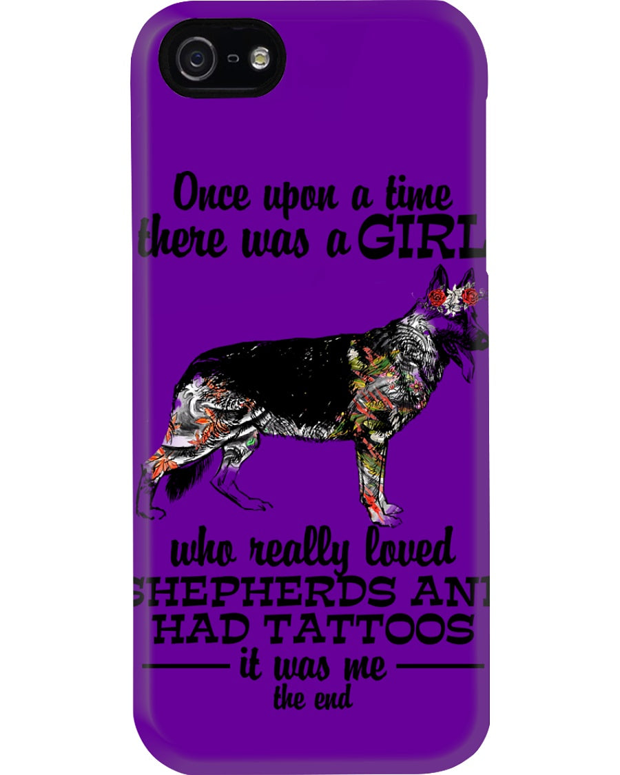 A Girl Who Really Had Tattoos And Loved German Shepherd For Dog Lovers Phone case
