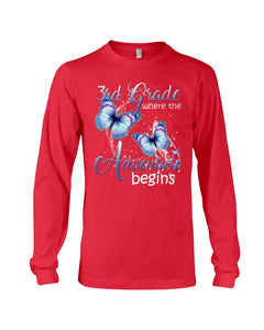 3Rd Grade Where The Adventure Begins Gift For Students Custom Design Unisex Long Sleeve