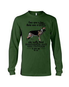 A Girl Who Really Had Tattoos And Loved German Shepherd For Dog Lovers Unisex Long Sleeve
