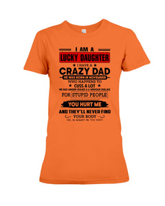 A Lucky Daughter Of A November Crazy Dad Custom Design For Family Ladies Tee