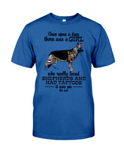 Load image into Gallery viewer, A Girl Who Really Had Tattoos And Loved German Shepherd For Dog Lovers Guys Tee
