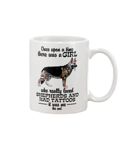 A Girl Who Really Had Tattoos And Loved German Shepherd For Dog Lovers Mug